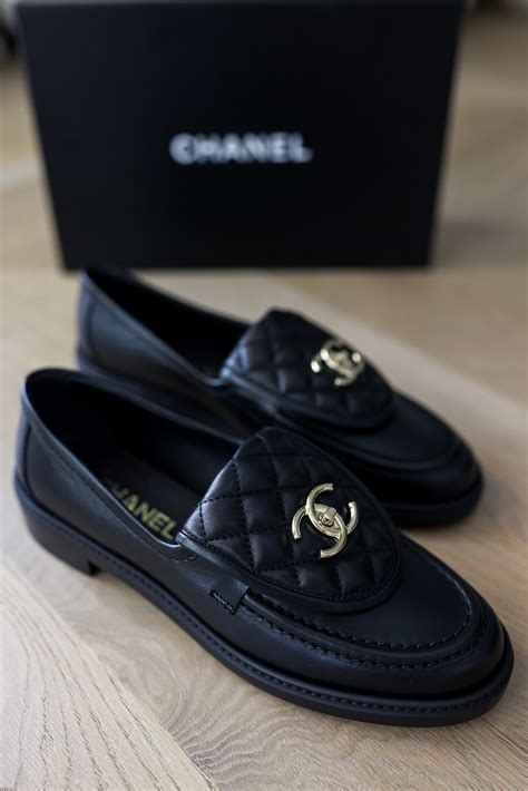 chanel women's black loafers|Chanel Quilted Leather Loafers .